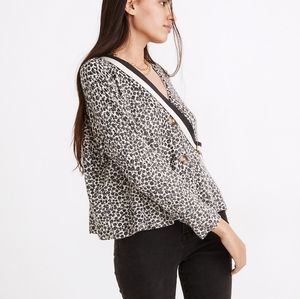 Madewell Oversized Vintage Ditsy Cameron Ribbed Cardigan Sweater in Coziest Yarn